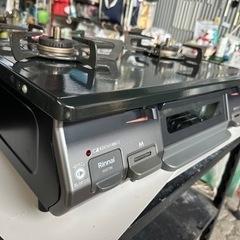 リンナイ ガステーブル 幅約60cm 片面焼グリル プッシュ点火 右強火力 プロパン用 ブラック KG67BKR/LP