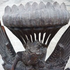縞黒檀 ガルーダ ヒンドゥー教 バリ島 仏教美術 木彫り 細密彫刻 高さ 