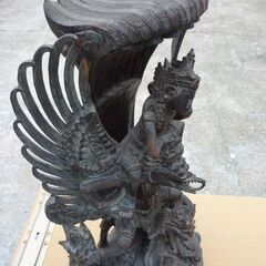 縞黒檀 ガルーダ ヒンドゥー教 バリ島 仏教美術 木彫り 細密彫刻 高さ 