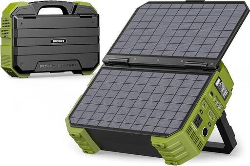 ポータブル電源 独自のソーラーパネル一体型 AC100V 出力1000W(瞬間最大2000W