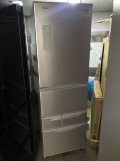 NO 267 福岡市内配送設置無料✨　東芝 TOSHIBA 片開きタイプ 冷凍冷蔵庫（410L・右開き） 5ドア ピンクゴールド GR-J43G(NP)