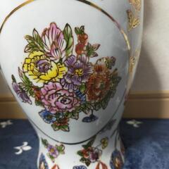 薩摩 金彩花柄花瓶