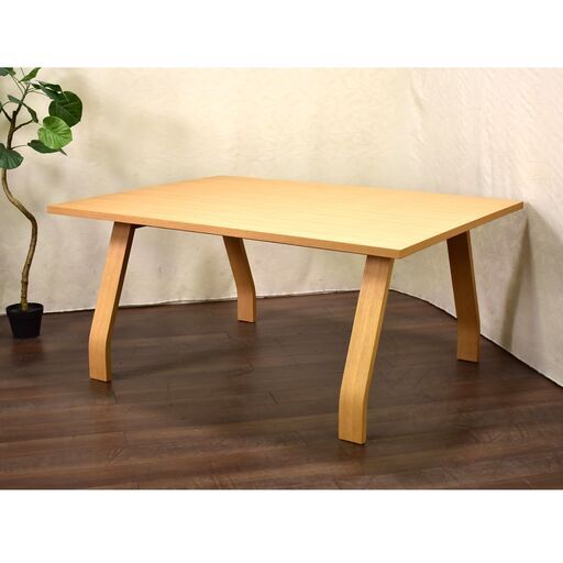 ≪yt1492ジ≫ アウトレット家具 ダイニングテーブル 幅160cm 試作サンプル品 W160xD120 ナチュラル/モダン/シンプル/おしゃれ/曲木風? 60503-08