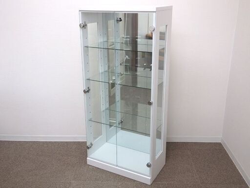 ★ 新札幌 NITORI ニトリ 木村商事 セア2S 60 WH 3120224 ショーケース コレクションボード ガラス製 収納 インテリア / No.2632 ★