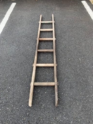 昭和レトロ　古道具　木製ハシゴ
