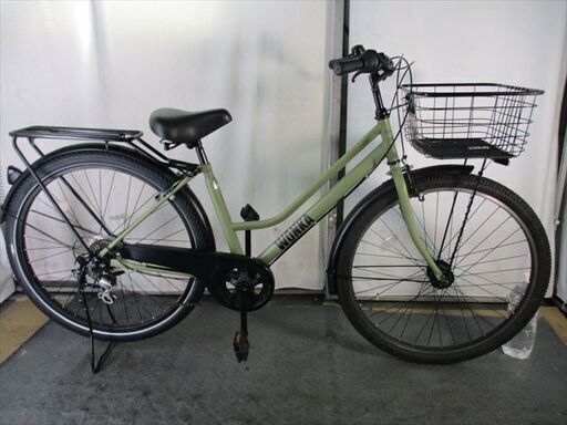 D631　★限定特価★ 中古自転車 【　27インチ　カーキ　6段　LEDオートライト 】