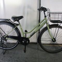D631　★限定特価★ 中古自転車 【　27インチ　カーキ　6段　LEDオートライト 】