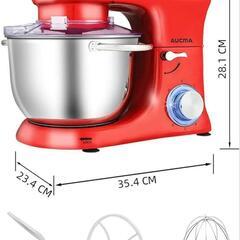 スタンドミキサー 4.5L大容量 3種類アタッチメント付き 低騒音 6段階スピード調節 家庭用 業務用 生地 こねる 多機能 ミキサー 電動　生活雑貨 調理器具