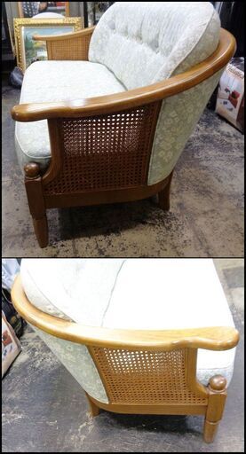 5500-】2人用 ソファ 木製/布地 花柄 レトロ 最安値挑战 5500-】2人用 ソファ 木製/布地 花柄 レトロ 最安値挑战