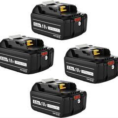 互換 マキタ 18v バッテリー BL1860B 6000mAh大容量 4個セット　家電 生活家電 電池