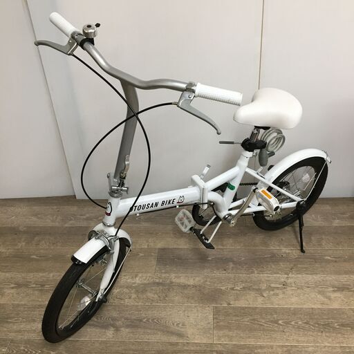 難あり Softbank 16インチ 折りたたみ自転車 OTOUSAN BIKE お父さん自転車 ホワイト シティサイクル 24g菊MZ