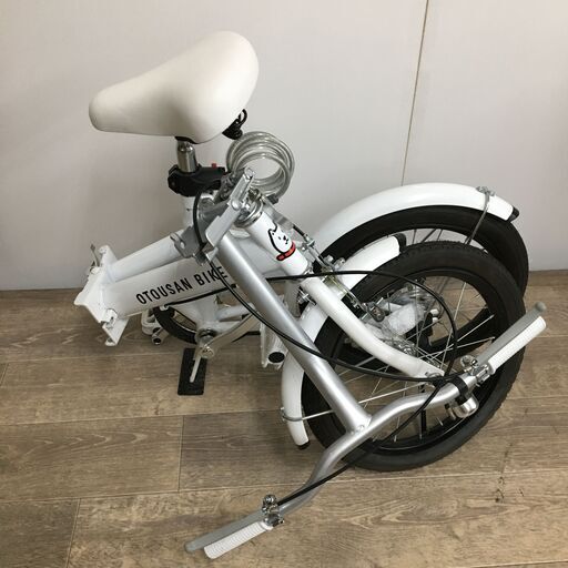 難あり Softbank 16インチ 折りたたみ自転車 OTOUSAN BIKE お父さん自転車 ホワイト シティサイクル 24g菊MZ 難あり Softbank 16インチ 折りたたみ自転車 OTOUSAN BIKE お父さん