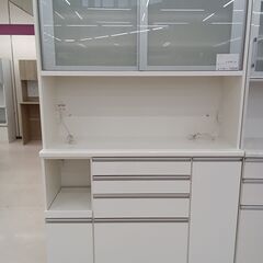 ★ジモティ割あり★  レンジボード ホワイト W139×D48.5×H205 クリーニング済み TC3778