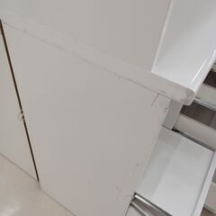 ★ジモティ割あり★  レンジボード ホワイト W139×D48.5×H205 クリーニング済み TC3778