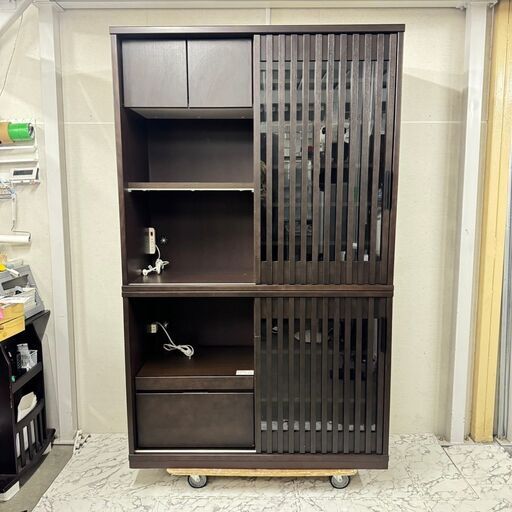 18694 サンキコーポレーション 2枚ガラス扉キッチンボード 幅120 18694 サンキコーポレーション 2枚ガラス扉キッチンボード 幅120