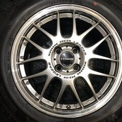 タイヤ走行短め【DUNLOP WM02 195/65R16】スタッドレス【LEGZAS レグザス 16インチ 6.5J4HPCD100+38】19年製 ロッキー ライズ等　(KTO080)