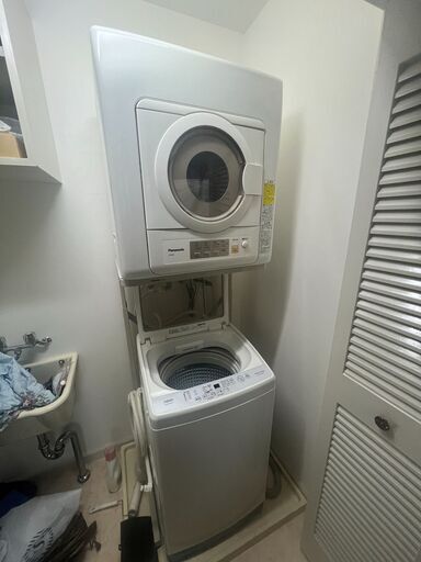 「引取り限定」洗濯機9kg + 乾燥機6kg + ラックのセット