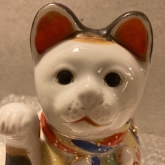 猫置物　招き猫　三毛猫　アンティーク