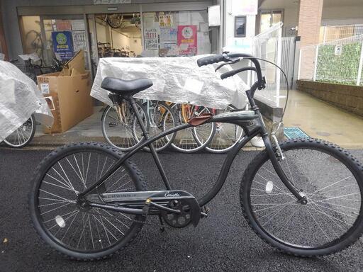 中古自転車３１４５　前後タイヤ新品！　シュイン　ビーチクルーザー　２６インチ　ギヤなし　ワイヤー錠　ライトは付属していません