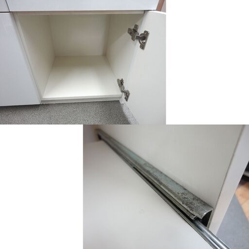 パモウナ エナメル調ホワイト 食器棚 キッチンボード 高さ180