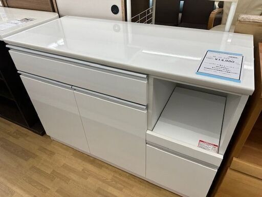 【ドリーム川西店御来店限定】 ニトリ キッチンボード ホワイト H844×W1197×D506 クリーニング済み 【2001239255600097】