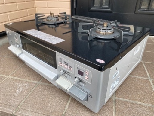 2019年製ノーリツ テーブルコンロ グレーホーロートップ 水なし両面焼グリル 都市ガス用 右強火 シルバーフェイス NW61QVR(0703c)