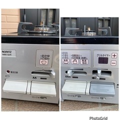 2019年製🌵ノーリツ テーブルコンロ グレーホーロートップ 水なし両面焼グリル 都市ガス用 右強火 シルバーフェイス NW61QVR(0703c)