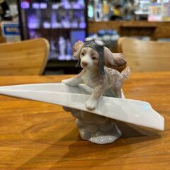 LIADRO リアドロ 犬と紙飛行機 可愛いパイロット リヤドロ 置物□可愛いパイロット フィギュリン 6665 犬 折紙