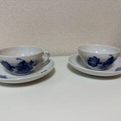 【ロイヤルコペンハーゲン】ブルーフラワーティーカップ2客組
