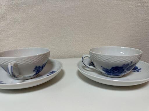 【ロイヤルコペンハーゲン】ブルーフラワーティーカップ2客組