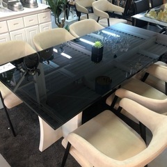 ガラス　ダイニングテーブルセット