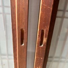 古い 木製ガラス戸 2枚セット B 組子 組木 組手 格子戸 引き戸 古建具 レトロ　/DJ-1247