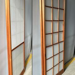 雪見障子戸 2枚セット A 引き戸 和室建具 古建具 レトロ　/DJ-1248