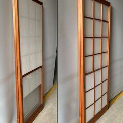 雪見障子戸 2枚セット B 引き戸 和室建具 古建具 レトロ　/DJ-1249