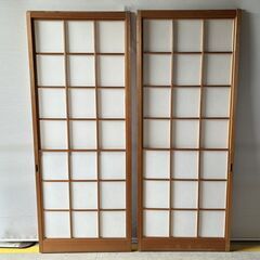雪見障子戸 2枚セット A 引き戸 和室建具 古建具 レトロ　/DJ-1248
