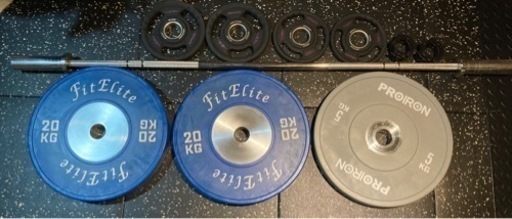 オリンピックシャフト、プレートセット バーベルプレート4枚［60kg