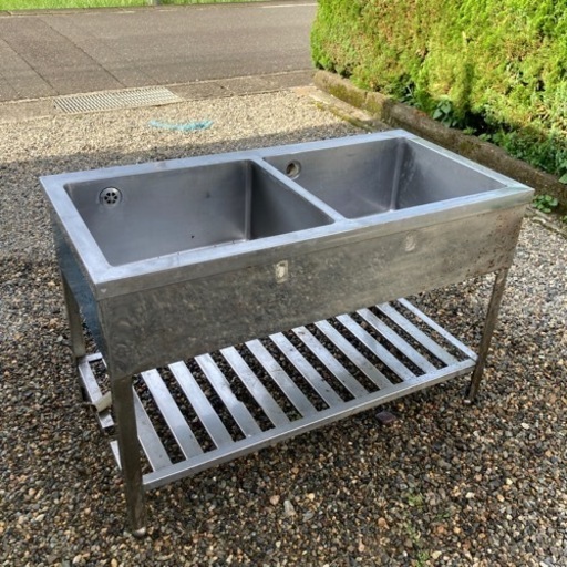ステンレス　シンク　流し台　二槽　1200×600mm 業務用　2槽式