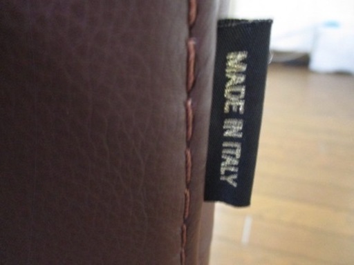 イタリア製の本革3人掛けソファ 限定割引！！ブラウン レザー 三人掛け