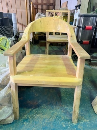 家具 ハンドメイド　大きな木工椅子