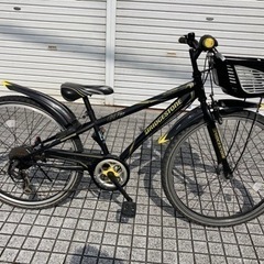 【ジュニアマウンテン】美品❗️26インチ　外装6段変速　スピードメーター付❗️前後タイヤ新品❗️泥除け、前カゴあり　若林自転車　浜大津店　SALE中❗️ ジュニアマウンテン】26インチ 6段変速 ブリヂストン製 LEDオート