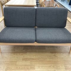 ★ジモティ割あり★ 飛騨産業 2人掛けソファ グレー H75×W151×D74 クリーニング済み KJ5585
