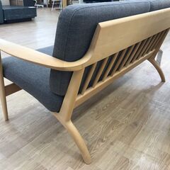 ★ジモティ割あり★ 飛騨産業 2人掛けソファ グレー H75×W151×D74 クリーニング済み KJ5585