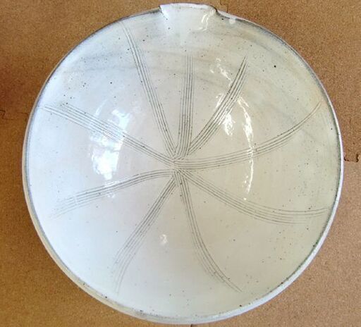 唐津焼 中里隆作 唐津粉引 櫛目片口鉢 共箱 皿器 約28cm 札幌市北区  