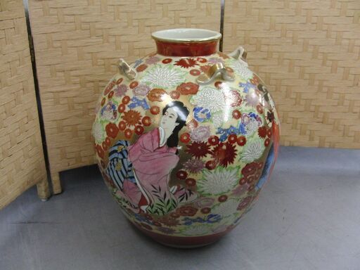 本音の口コミ】置物、オブジェ 珍品 四つ耳 九谷焼 花瓶 花瓶 飾り壺 高さ