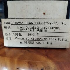 キャニオンディアブロ鉄隕石