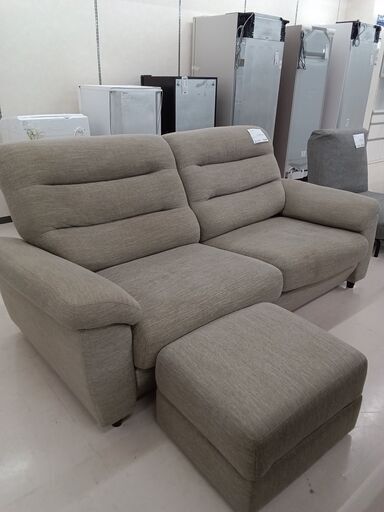 ★ジモティ割あり★  ソファー2人掛け アイボリー W205×D100×H92 クリーニング済み TC3827