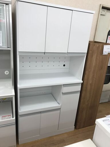 ★ジモティ割あり★  食器棚 ホワイト H182×W90×D42 クリーニング済み KJ5597