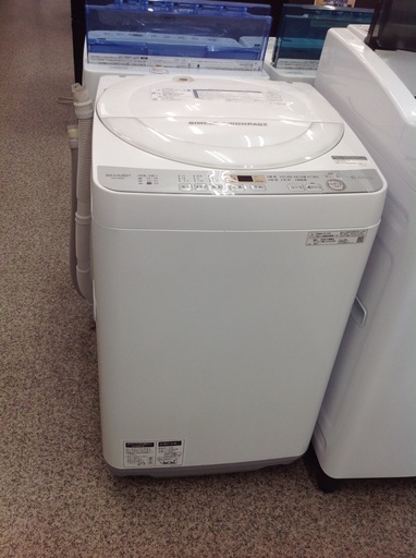＜【6kg全自動洗濯機】6kg全自動洗濯機 SHARP シャープ ES-GE6C-W 6kg 2019年製:ホワイト＞