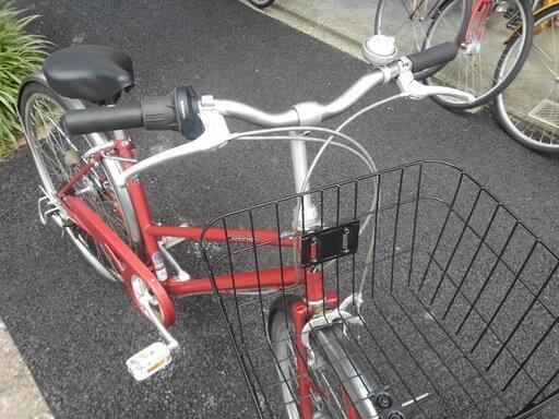 中古自転車3148 前後タイヤ新品！ 27インチ 6段ギヤ LEDオート