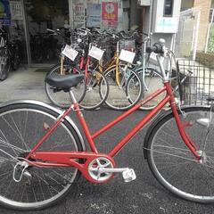 中古自転車3185 前後タイヤ新品！ 27インチ 6段ギヤ LEDオート